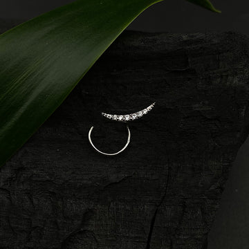 Zircon Crescent Nose Pin
